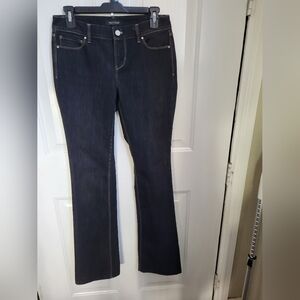WHBM Embelished Pockets Dark denim blue jeans. Boot Cut Sz 2R